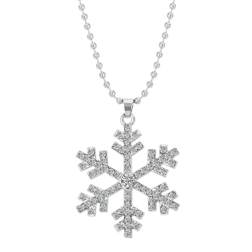 Metal Color: Light Yellow Gold Color, Ships From: CHINA - Aesthetic Snowflakes Necklace with Crystal CZ Stone for Women Delicate Winter Accessories Christmas Gifts Fashion Jewelry