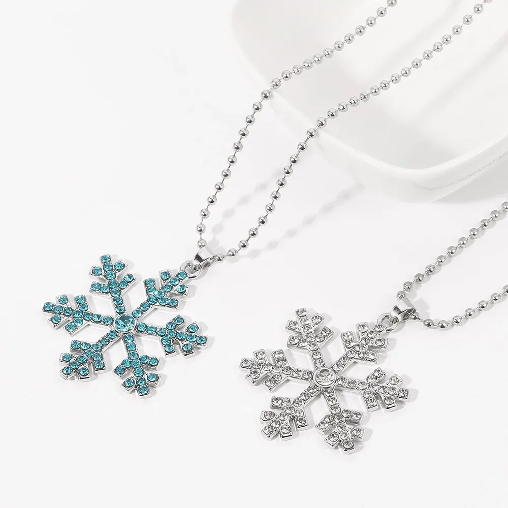 Metal Color: Light Yellow Gold Color, Ships From: CHINA - Aesthetic Snowflakes Necklace with Crystal CZ Stone for Women Delicate Winter Accessories Christmas Gifts Fashion Jewelry