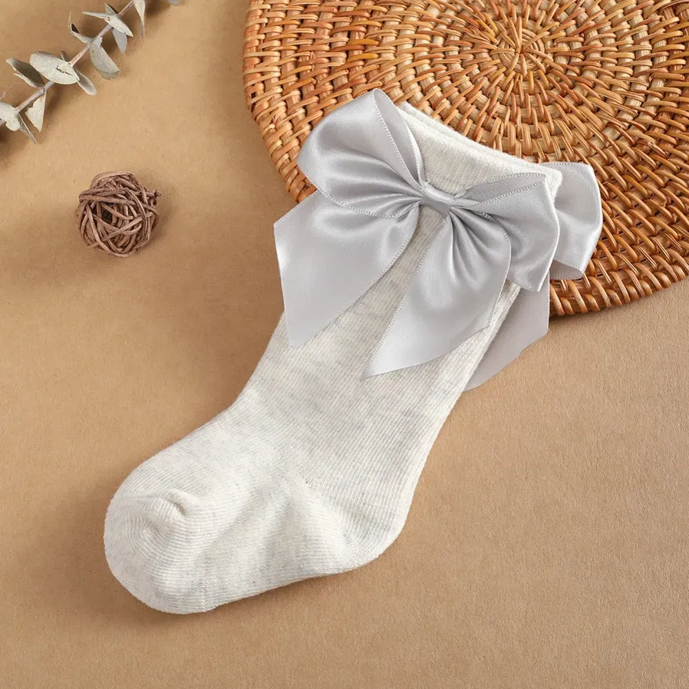 Color: SKY BLUE, Kid Size: 3M, Ships From: CHINA - Jlong Toddler Cotton Solid Color Crew Socks Baby Girls Bow Tie Socks Kids Girls Cute Princess Socks 0-3 Years