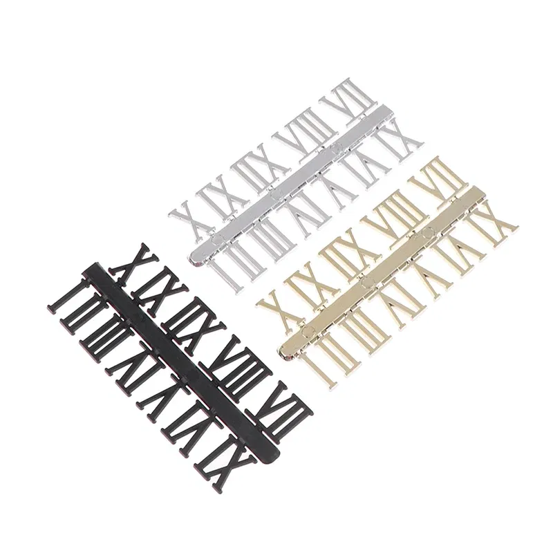 Color: WHITE - 1 Set Roman Numeral DIY Digital Replacement Gadget Repair Clock Parts Clock Dial Digital Mechanism Parts Card Clock Accessories