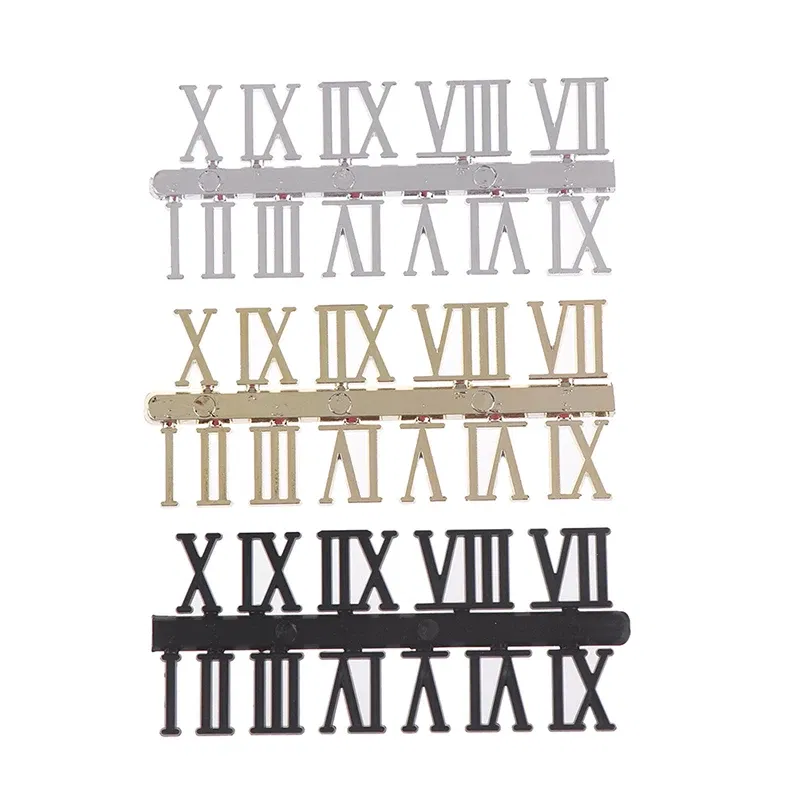 Color: WHITE - 1 Set Roman Numeral DIY Digital Replacement Gadget Repair Clock Parts Clock Dial Digital Mechanism Parts Card Clock Accessories