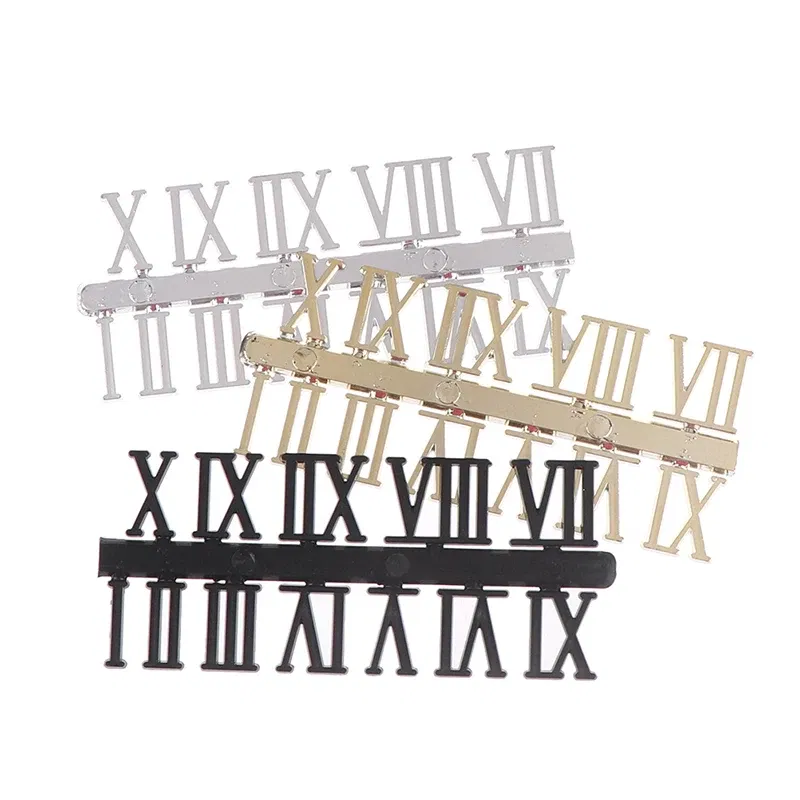 Color: WHITE - 1 Set Roman Numeral DIY Digital Replacement Gadget Repair Clock Parts Clock Dial Digital Mechanism Parts Card Clock Accessories