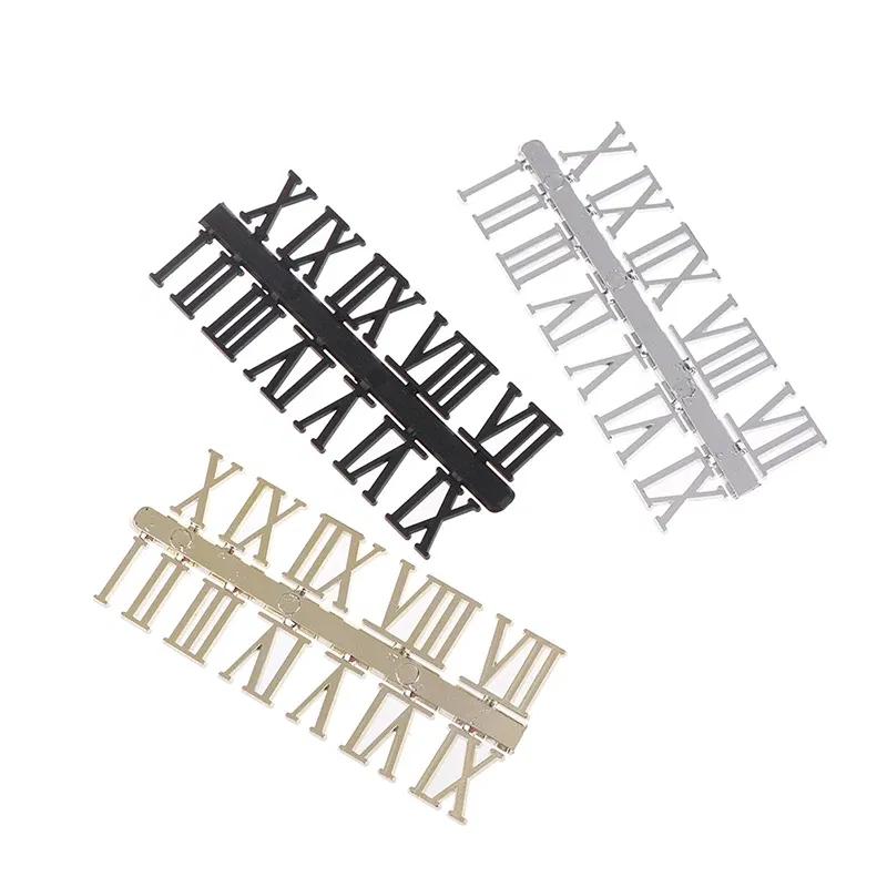Color: WHITE - 1 Set Roman Numeral DIY Digital Replacement Gadget Repair Clock Parts Clock Dial Digital Mechanism Parts Card Clock Accessories