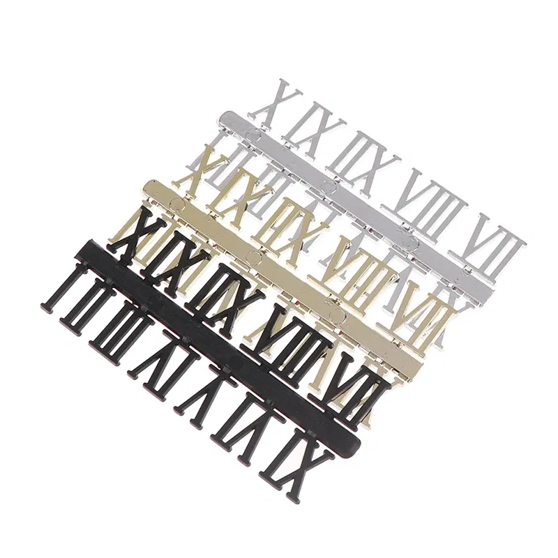 Color: WHITE - 1 Set Roman Numeral DIY Digital Replacement Gadget Repair Clock Parts Clock Dial Digital Mechanism Parts Card Clock Accessories