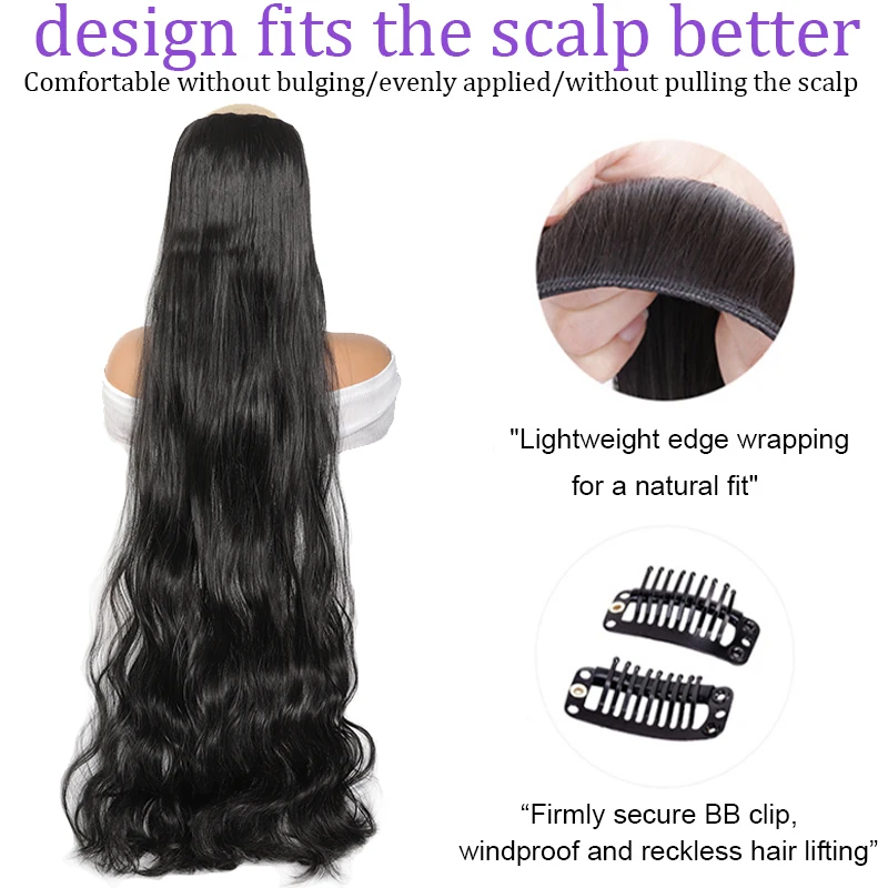 Color: green, Ships From: CHINA, Stretched Length: 38inches - 40 inch ultra long wavy hair clip hair extensions synthetic wigs women's wigs suitable for parties cosplay and various occasions