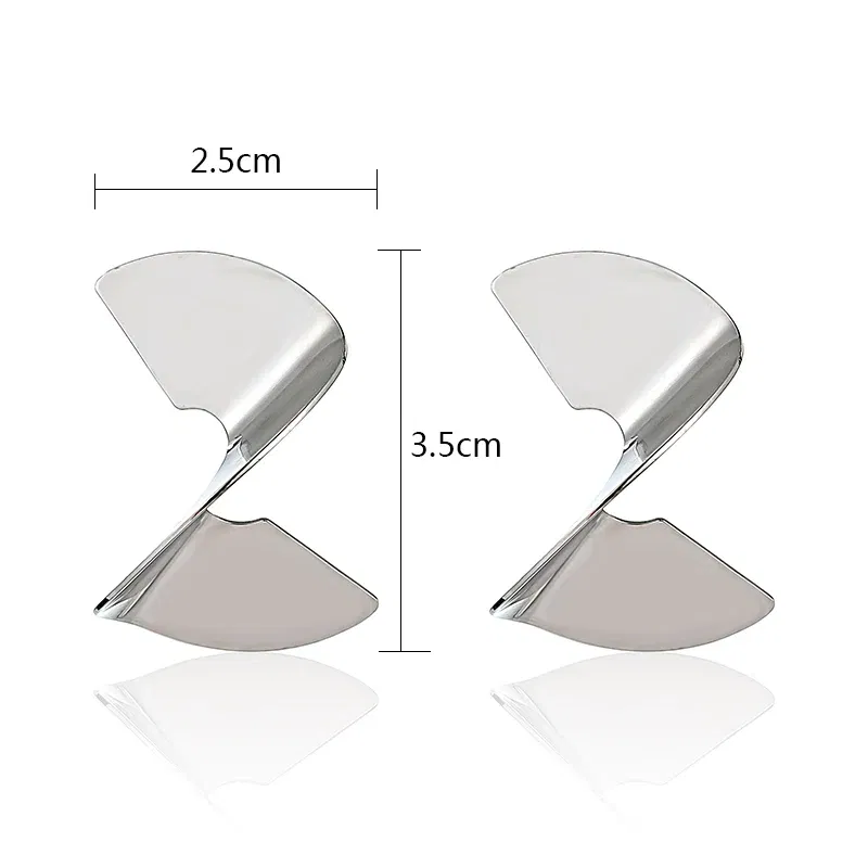 Metal Color: Army Green Zinc - Gold Color Metal Drop Earrings Irregular Hollow Heart Pendants Earrings Twisted Geometric Personality Earrings for Women