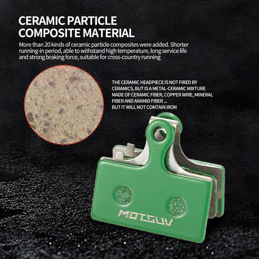 Color: Green - MOTSUV Bicycle Ceramics Hydraulic Disc Brake Pads For AVID SHIMANO HAYES SRAM MAGURA FORMULA HOPE Cycling MTB Bike Bicycle Parts