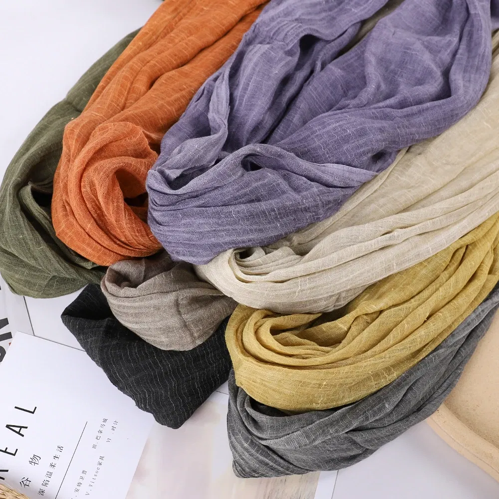 Color: GRAY, Size: One Size - Fashion New Cotton Pashmina Plain Shawls Women Solid Color Scarf Wraps Scarves Kerchief Muslim Hijab Lady Autumn Winter Warm