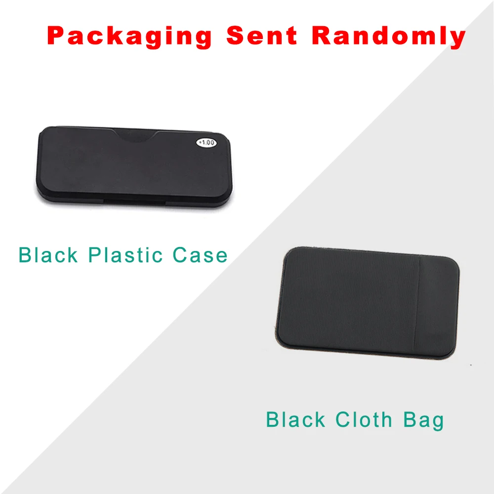 Frame Color: black, Eye Prescription: +250 - Women Clip Nose Reading Glasses Anti Blue Light Presbyopic Glasses Men Portable Men's Eyeglasses Anti-Lost Legless Bezel + Case