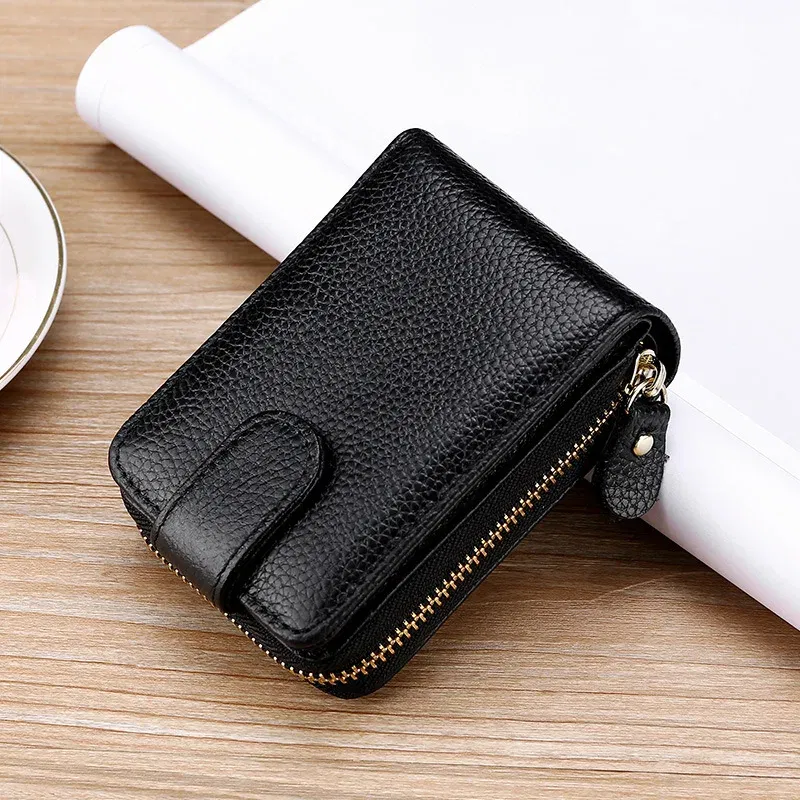 Color: black, Ships From: CHINA - Genuine Leather Driver's License ID Card Holder Wallet Male and Female Credit Card Bag Large Capacity Card Case ID Bag