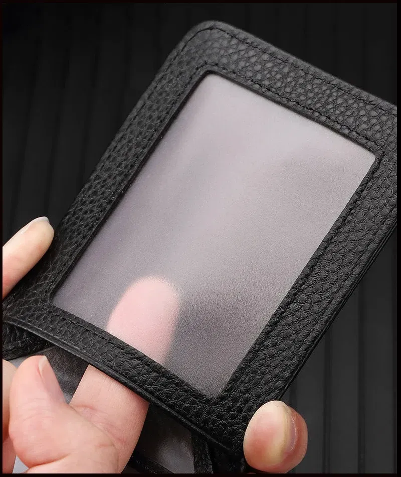 Color: black, Ships From: CHINA - Genuine Leather Driver's License ID Card Holder Wallet Male and Female Credit Card Bag Large Capacity Card Case ID Bag