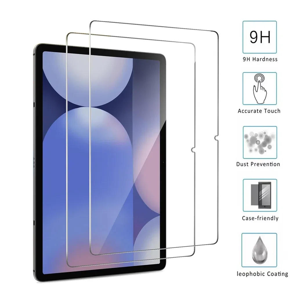 Color: Silver - 2PCS Screen Protector Tempered Glass For Samsung Galaxy Tab A7 T220 T500 A8 X200 A9 S6 S7 T870 S8 X700 S9 Lite FE Plus Gen Film