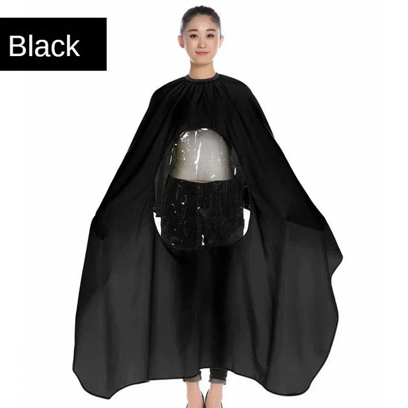 Color: black, Ships From: CHINA - Professional Waterproof Styling Salon Barber Hairdresser Hair Cutting Hairdressing Gown Cape with Viewing Window Apron