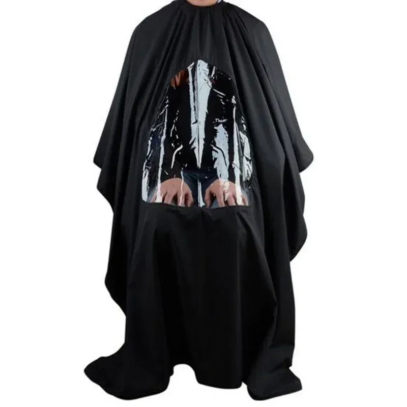 Color: black, Ships From: CHINA - Professional Waterproof Styling Salon Barber Hairdresser Hair Cutting Hairdressing Gown Cape with Viewing Window Apron