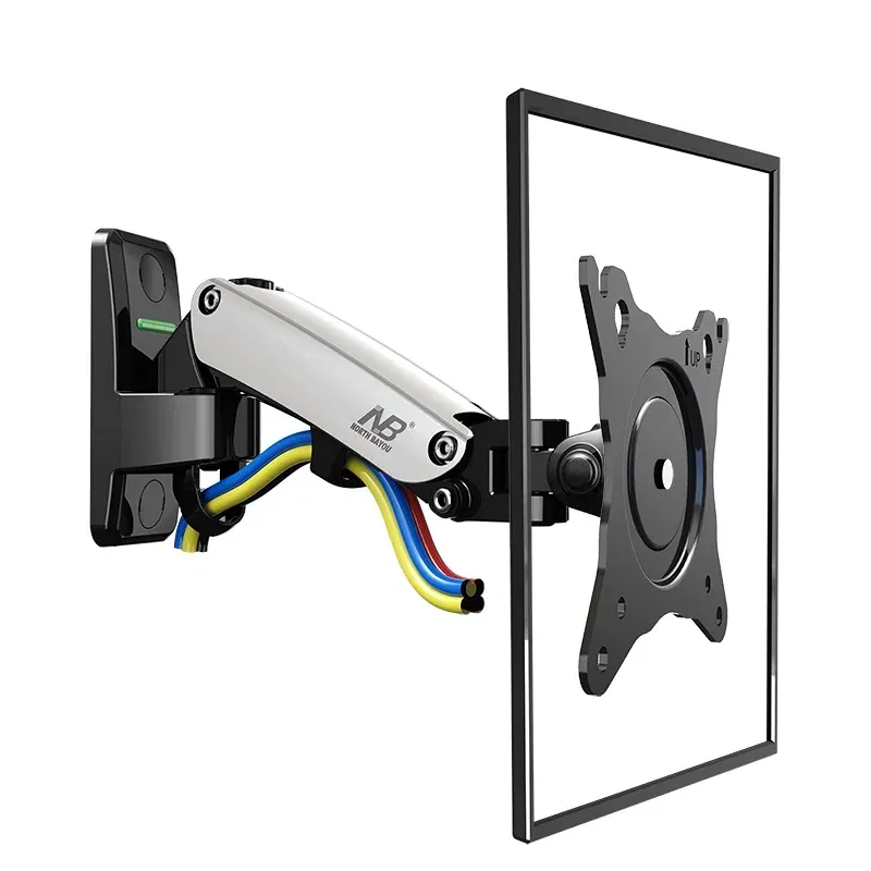Color: WHITE, Ships From: UKRAINE - NB F120 17-27" aluminum GS Gas Spring 360 rotate Full Motion TV Wall Mount Bracket lcd monitor wall mount stand  screen holder