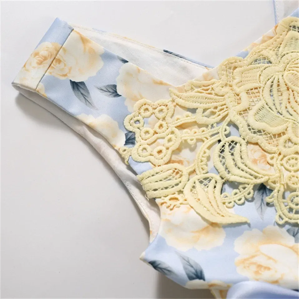 Color: Yellow, Kid Size: 6 - Pettigirl Mother Kids Baby Girls Summer Autumn Flower Bridesmaid Dresses for Children Princess Party Wedding Clothes 2368101214Y