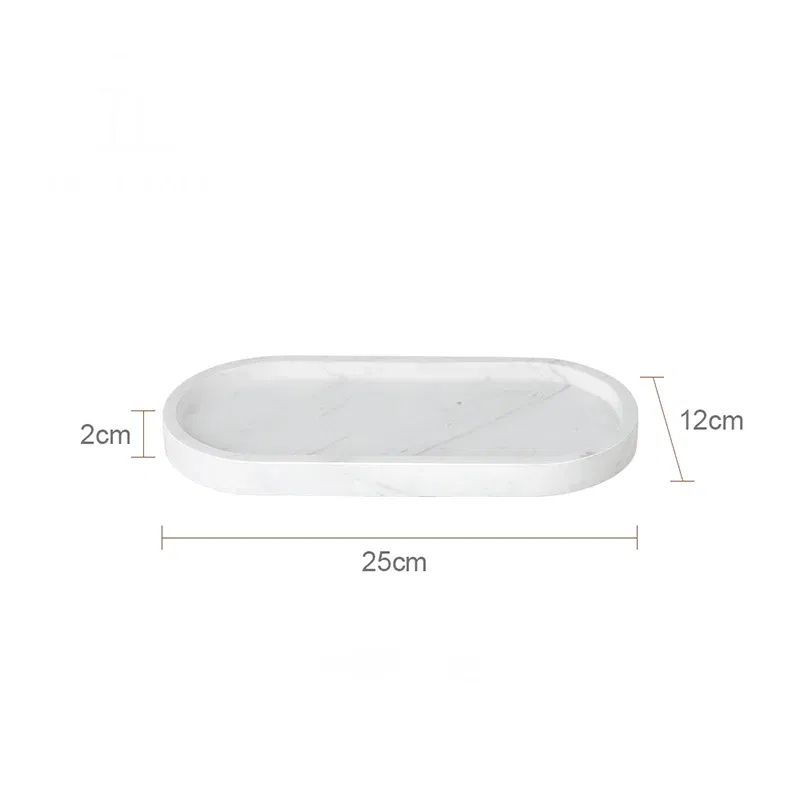 Color: plum - Real Luxurious Marble Vanity Tray for Perfume Candles Jewelry Luxury Calacatta Marble Tray for Home Decor