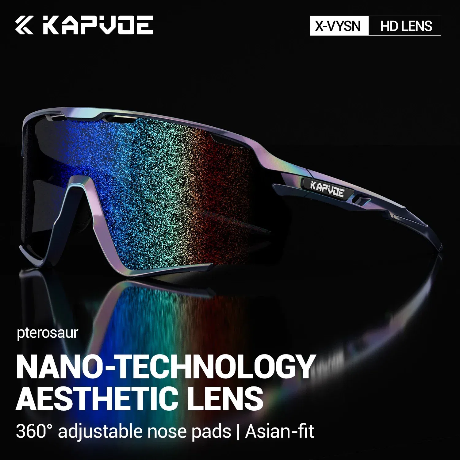Color Name: Blue - KAPVOE New Technology Nano Lenses Cycling Glasses Bike UV400 Eyewear Outdoor Sports Sunglasses Men Women Road Bicycle Goggles