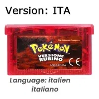 Color: light yellow - GBA Game 32 Bit Video Game Cartridge Console Card Pokemon Emerald Ruby FireRed LeafGreen Sapphire Multi-language for GBA/NDS