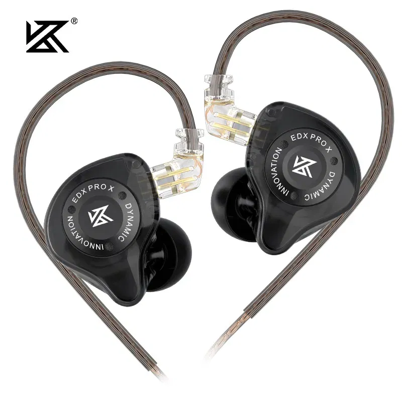 Color: Red - KZ EDX PRO X Dynamic Drive Headphones HIFI Heavy Bass Earbuds Sports Metal Headphones Detachable Headphones 2PIN