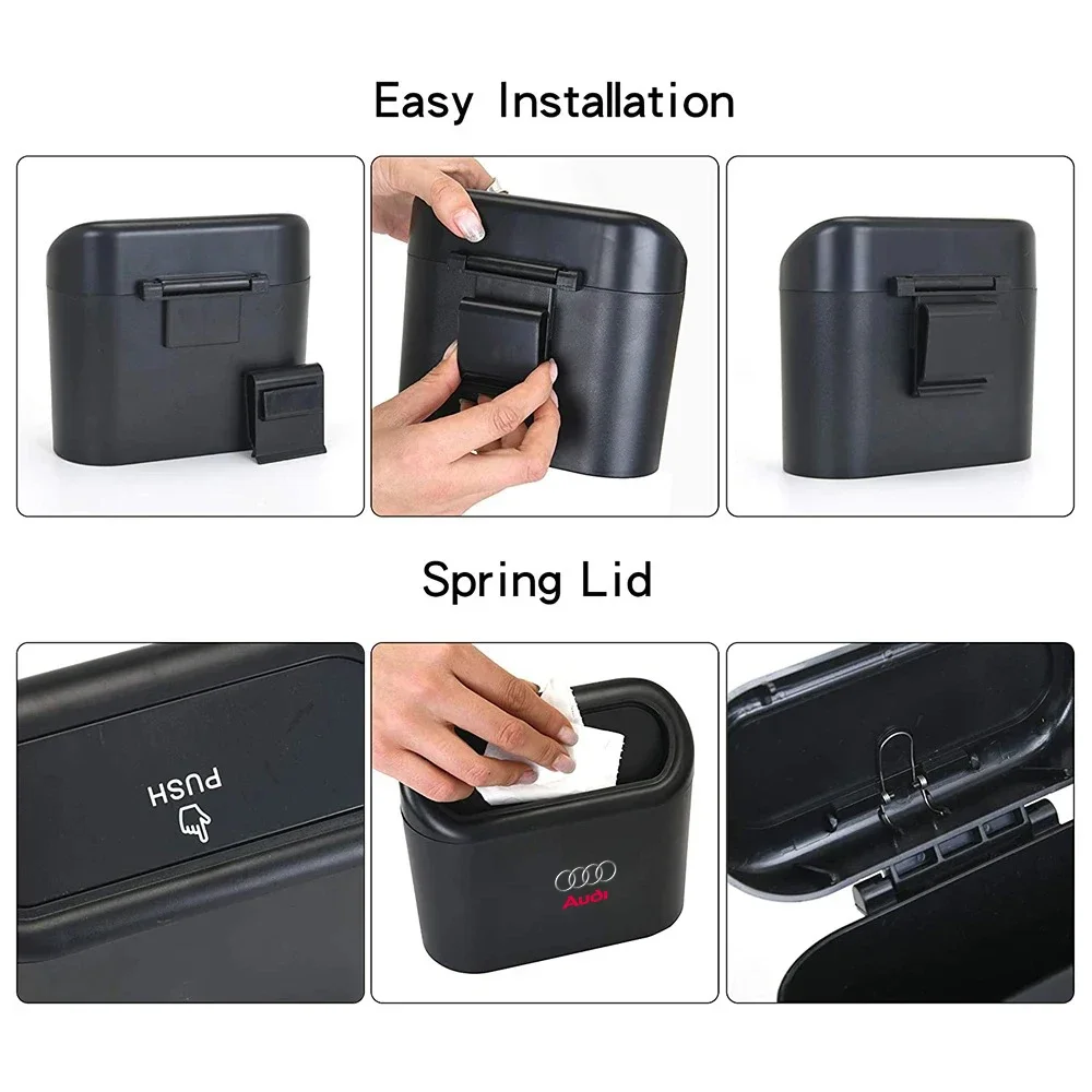 Portable car trash can, hanging car trash bin  For Audi A4 A3 A5 A6 A7 A8 Q3 Q5 Q7 Q8 B5 B6 B7 B8 B9 Q7 8P 8V 8L