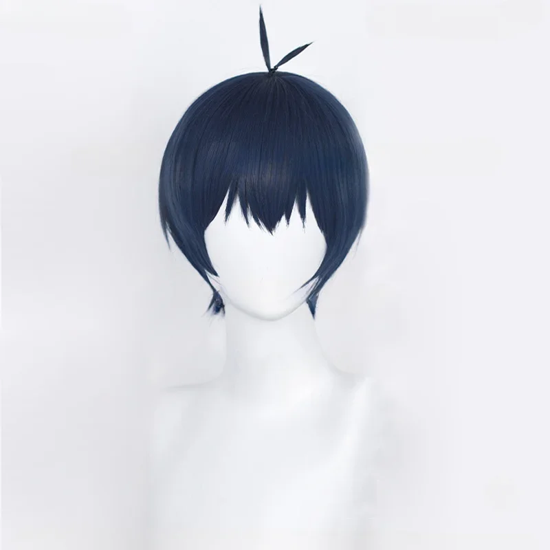 Color: WHITE - Anime Isagi Yoichi Cosplay Wig Short Black/Blue Cosplay Wigs Heat Resistant Yoichi Isagi Wigs Halloween Party Synthetic Wigs