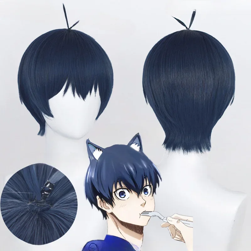 Color: WHITE - Anime Isagi Yoichi Cosplay Wig Short Black/Blue Cosplay Wigs Heat Resistant Yoichi Isagi Wigs Halloween Party Synthetic Wigs
