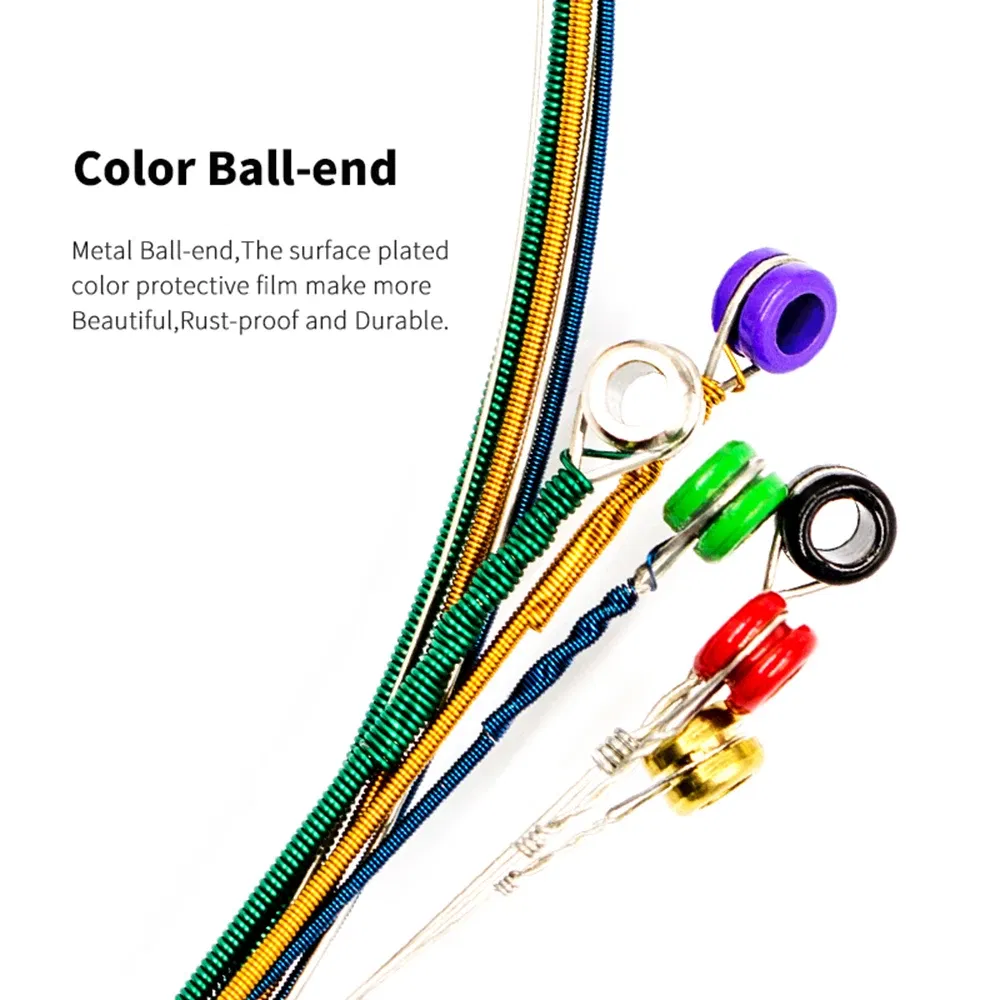 Orphee RX15C Colorful Acoustic Guitar Strings Practiced Hexagonal Carbon Steel 6 Strings Austenite Alloy Winding Guitar Strings