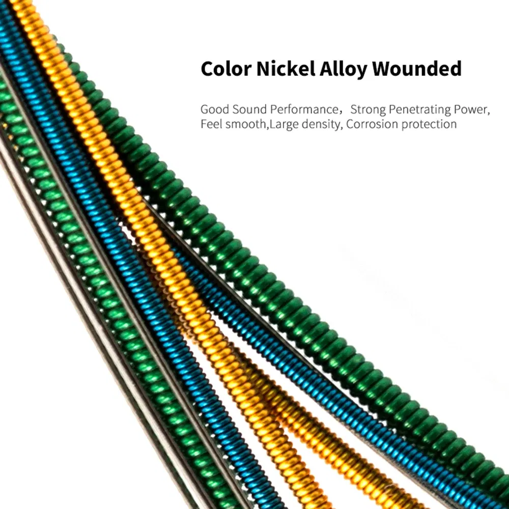 Orphee RX15C Colorful Acoustic Guitar Strings Practiced Hexagonal Carbon Steel 6 Strings Austenite Alloy Winding Guitar Strings