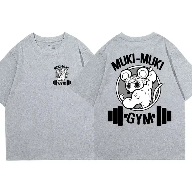 Color: green, Size: XL - Anime Demon Slayer Uzui Tengen Print T-shirts Unisex Funny Ninja Mice Muki Muki Gym T Shirt Muscular Mouse Oversized T-shirt