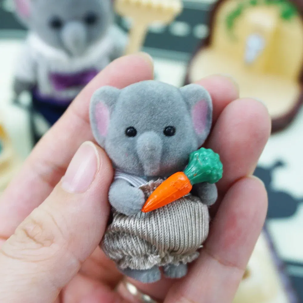 Color: Gold - Simulation Forest Reindeer Family Doll Dollhouse Figures Furniture Set DIY Playset Play House Girls Toys Accessories Xmas Gifts