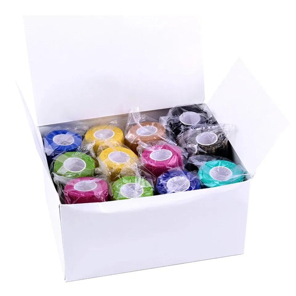 Color: ROSE RED - 1pc Disposable Self-adhesive Flex Elastic Bandage Tape For Tattoo Handle Grip Tube Wrap Elbow Sport Stick Accessories 5*450cm