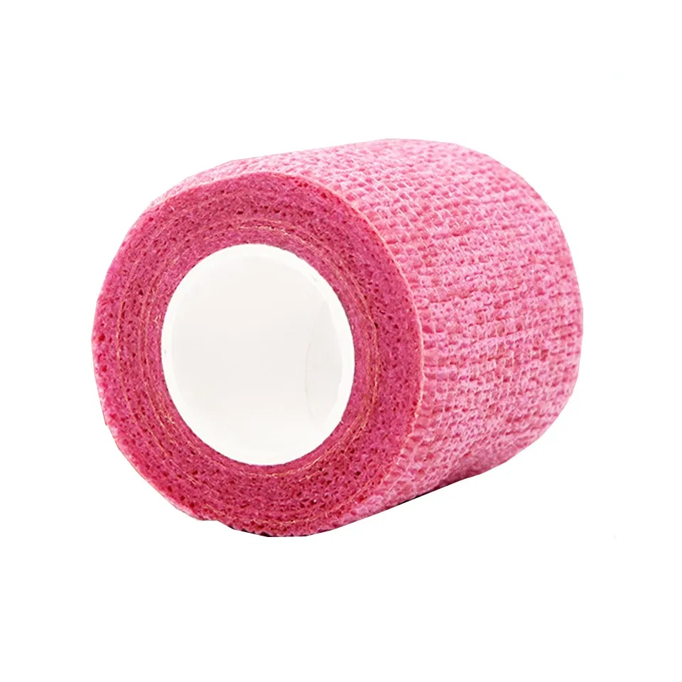 Color: ROSE RED - 1pc Disposable Self-adhesive Flex Elastic Bandage Tape For Tattoo Handle Grip Tube Wrap Elbow Sport Stick Accessories 5*450cm