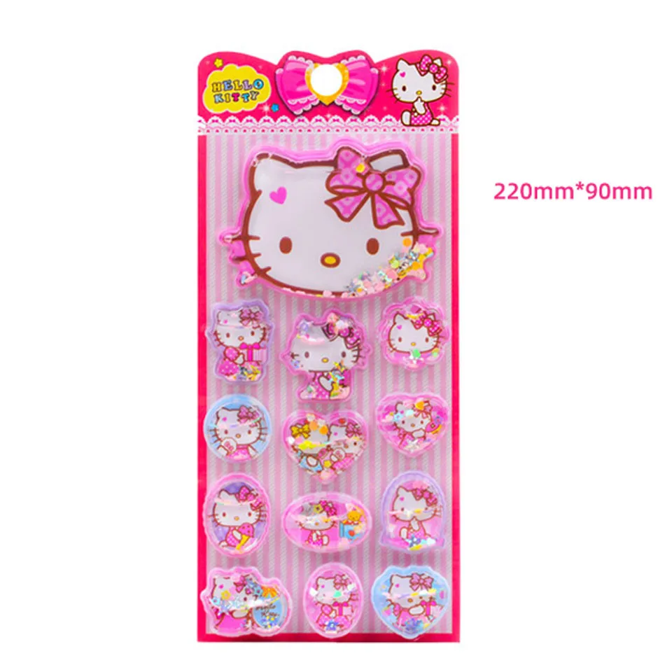 Color: black - New Sanrio 3D Three-Dimensional Water Shaking Flashing Refrigerator,Hello Kitty Laptop/Phone Case & Children's Stickers for Kids