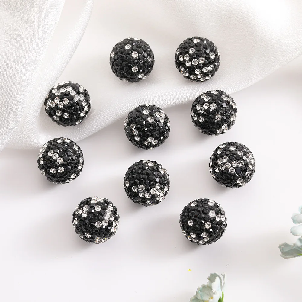 Color: black, Item Diameter: 2mm - 16mm Colorful Ceramic Clay Ball Scattered Beads Diy Mobile Phone Chain Necklace Bracelet Accessories