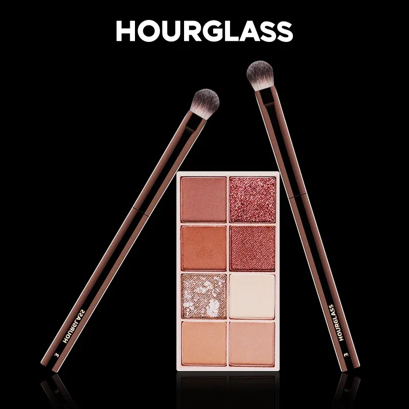 Handle Color: Gold - Hourglass Makeup Brushes Powder Foundation Concealer Blusher Bronzer Eye Shadow Eyebrow Eyeliner Sculpting Brush