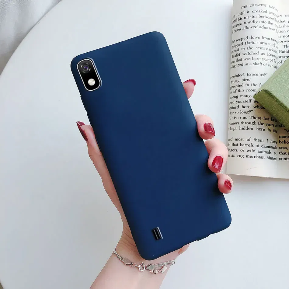 Color: Red, Material: Artificial Leather - Candy color Phone Case For Samsung galaxy A10 A20 A20E A30 A40 A50 A70 S A01 A11 A21 A31 A41 A51 A71 4G Silicone TPU Back Cover