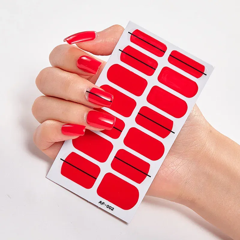 Color: Watermelon red - Nail Sticker set Self Adhesive Nail Sticker Nail Strips Nailart Sticker Sticker For Nails Foil Nail Art Stickers 2020 Shiny