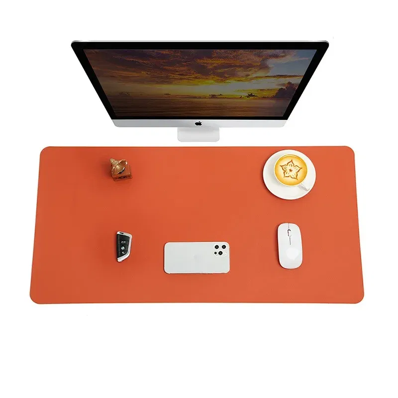 Color: PURPLE - Large Mouse Pad Extra Big Non-Slip Desk Pad Waterproof PU Leather Desk Table Protector Gaming Mouse Mat for Game Office Work