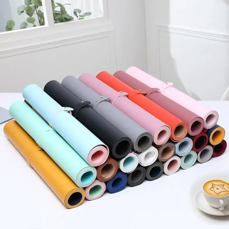 Color: PURPLE - Large Mouse Pad Extra Big Non-Slip Desk Pad Waterproof PU Leather Desk Table Protector Gaming Mouse Mat for Game Office Work