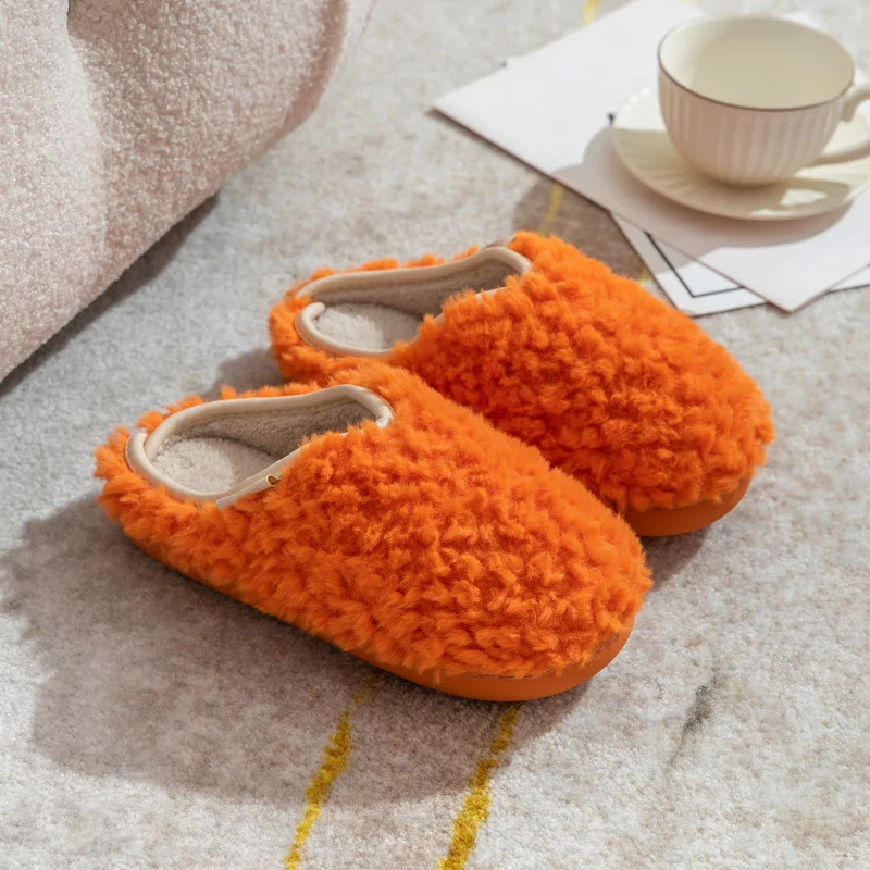 Color: Olivine, Shoe Size: 38-39, Ships From: CHINA - Crestar Warm Fluffy Women Slippers Winter New Indoor Soft Sole Fuzzy Bedroom Flat Slides Non-slip Fleece Lind Fur House Slippers