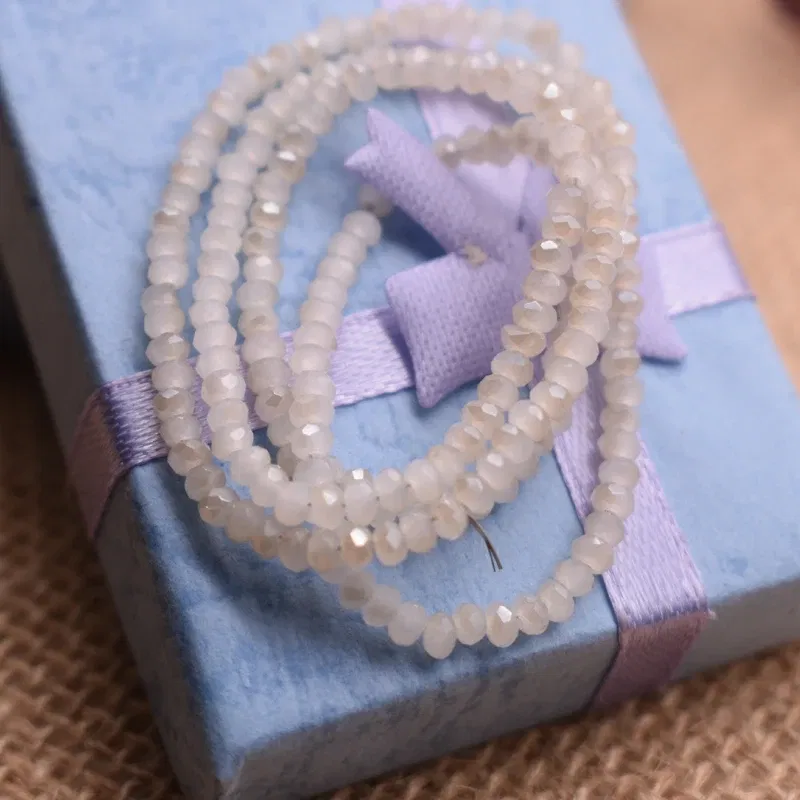 Color: Champagne - Shining Red Purple White color 2*2mm 160pcs Rondelle Austria faceted Crystal Glass Beads Loose Spacer Beads for Jewelry Making