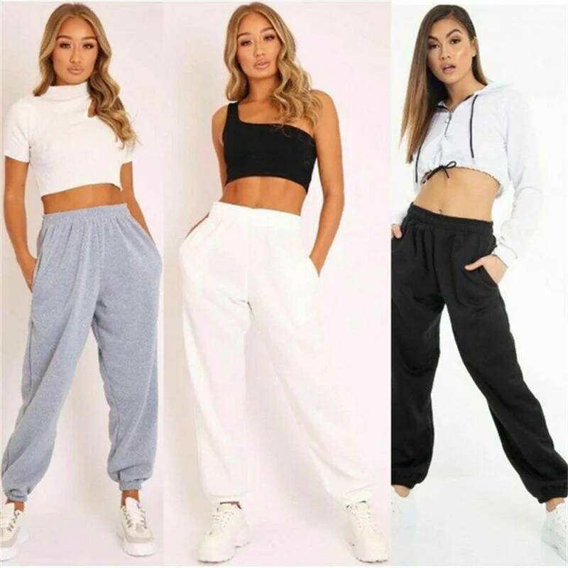 Color: Black, Size: 4XL - Trendy Women's Pants Loose Trousers Outdoor Casual Pants Four Seasons Sweatpants Women's Drawstring Jogging Pants