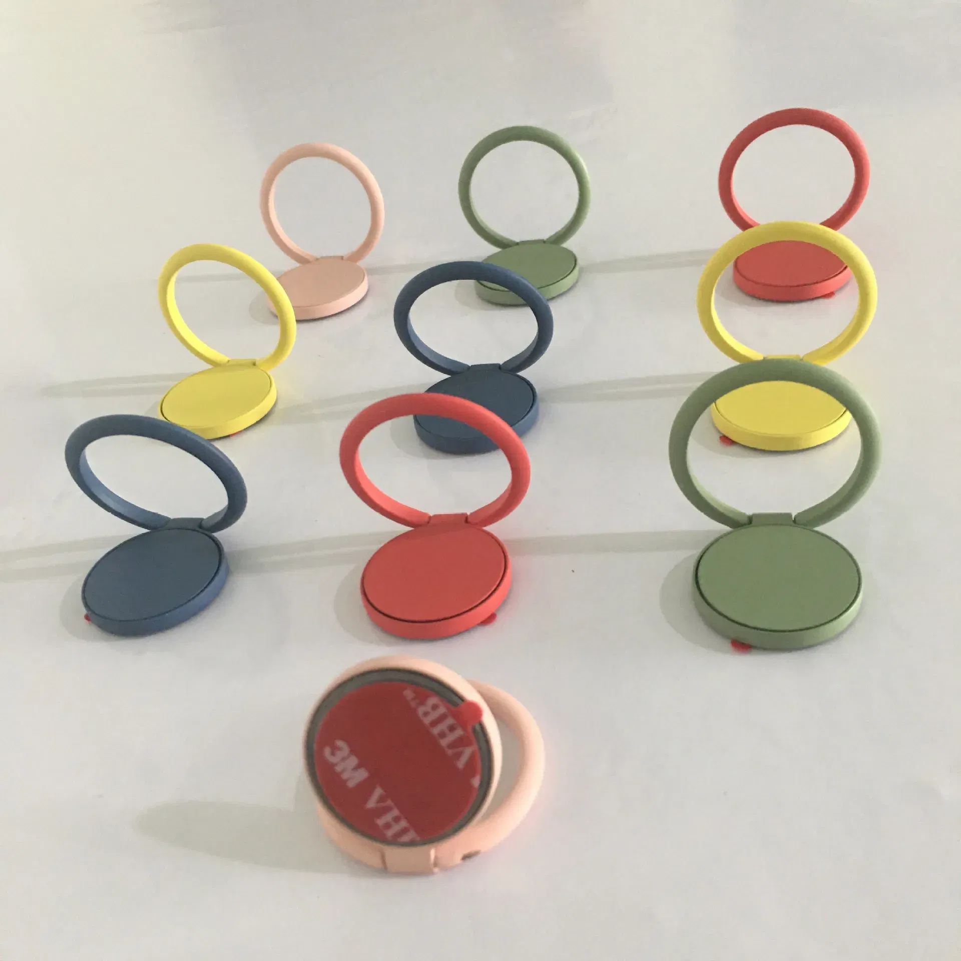 Color: Sky Blue - Ring Buckle Phone Holder Stand All Metal Paint Mobile Phone Buckle  Finger Ring Phone Holder for Phone Iphone Accessories