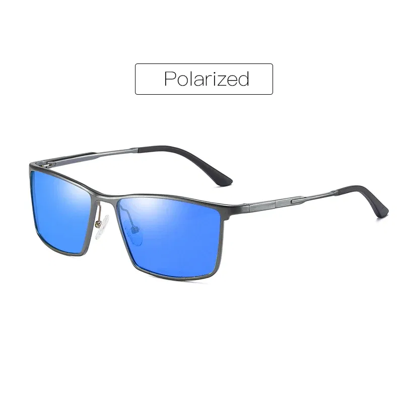Lenses Color: Red, Frame Color: Silver - Men's sunglasses myopia with diopter polarized  prescription glasses UC400 retro anti-glare driving goggles square black shades