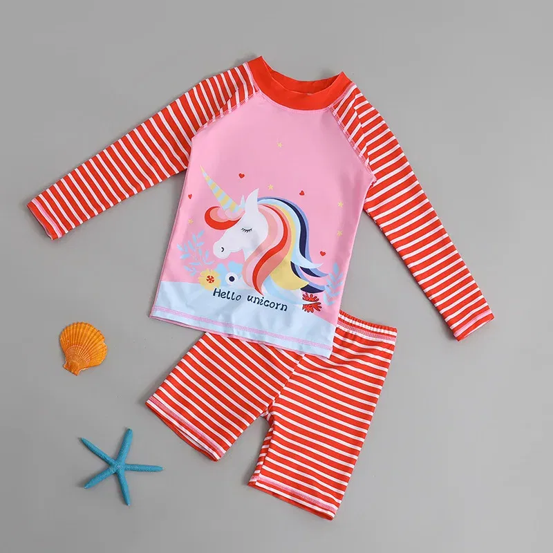 Color: GRAY, Kid Size: newborn - Children Swimsuit  Kids Boys Girls Swimwear  Children Surfing Wear  Sunscreen Quick Dry Swimwear Car Cartoon Swimsuit Beach Wear