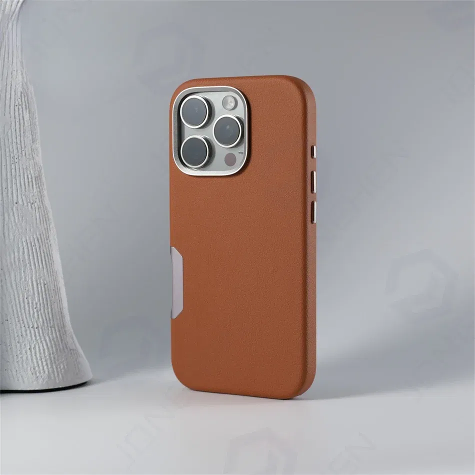 Color: GRAY, Material: TPU - For Magsafe Leather High Quality Alloy Camera Button Magnetic Case For iPhone 16 Pro Max 16pro Wireless Charge Shockproof Cover
