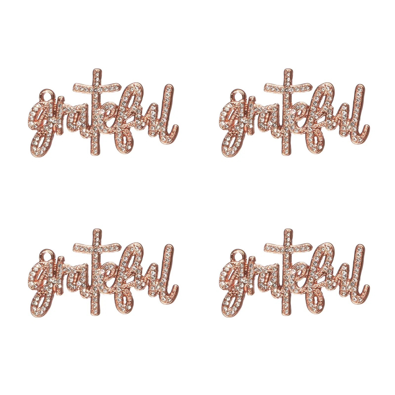 Metal color: Silver Plated, Ships From: CHINA - 10pcs Grateful Rhinestone Letter Charms Fit for Bracelet DIY Jewelry Making LTC0337-LTC0340