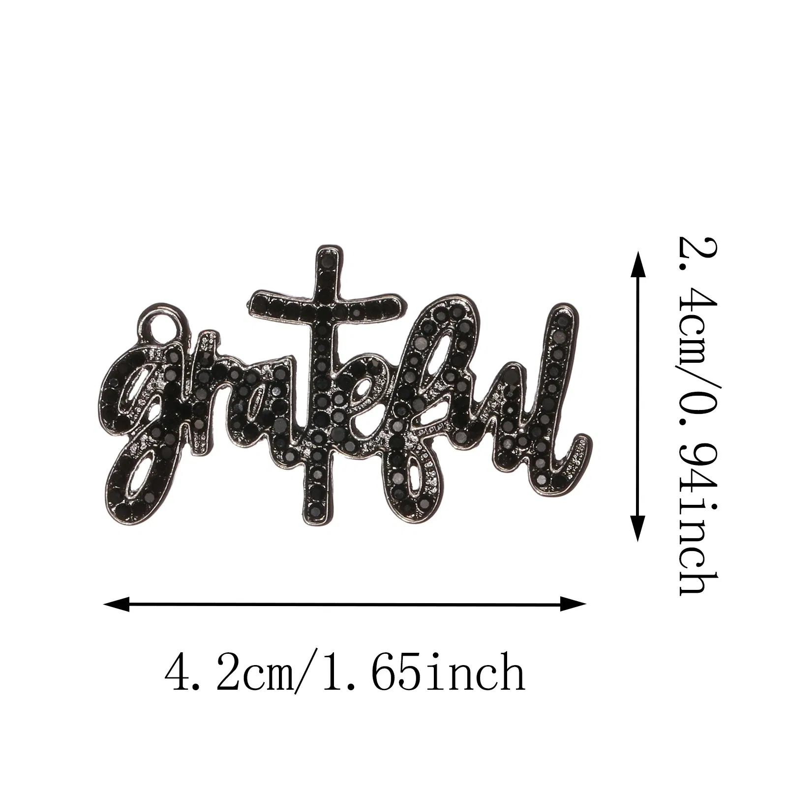 Metal color: Silver Plated, Ships From: CHINA - 10pcs Grateful Rhinestone Letter Charms Fit for Bracelet DIY Jewelry Making LTC0337-LTC0340