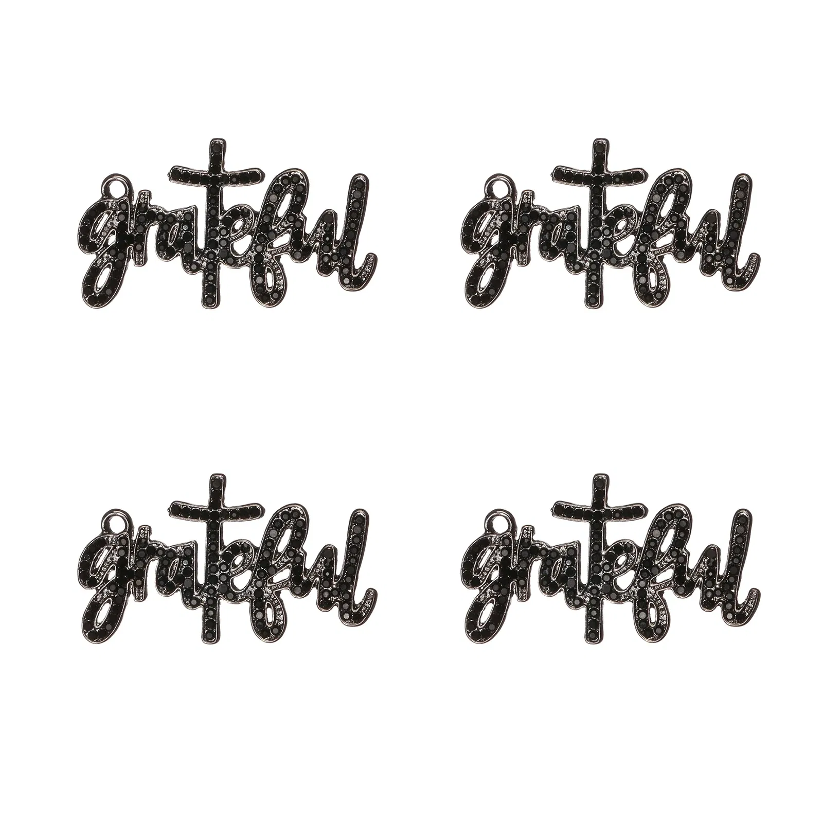 Metal color: Silver Plated, Ships From: CHINA - 10pcs Grateful Rhinestone Letter Charms Fit for Bracelet DIY Jewelry Making LTC0337-LTC0340